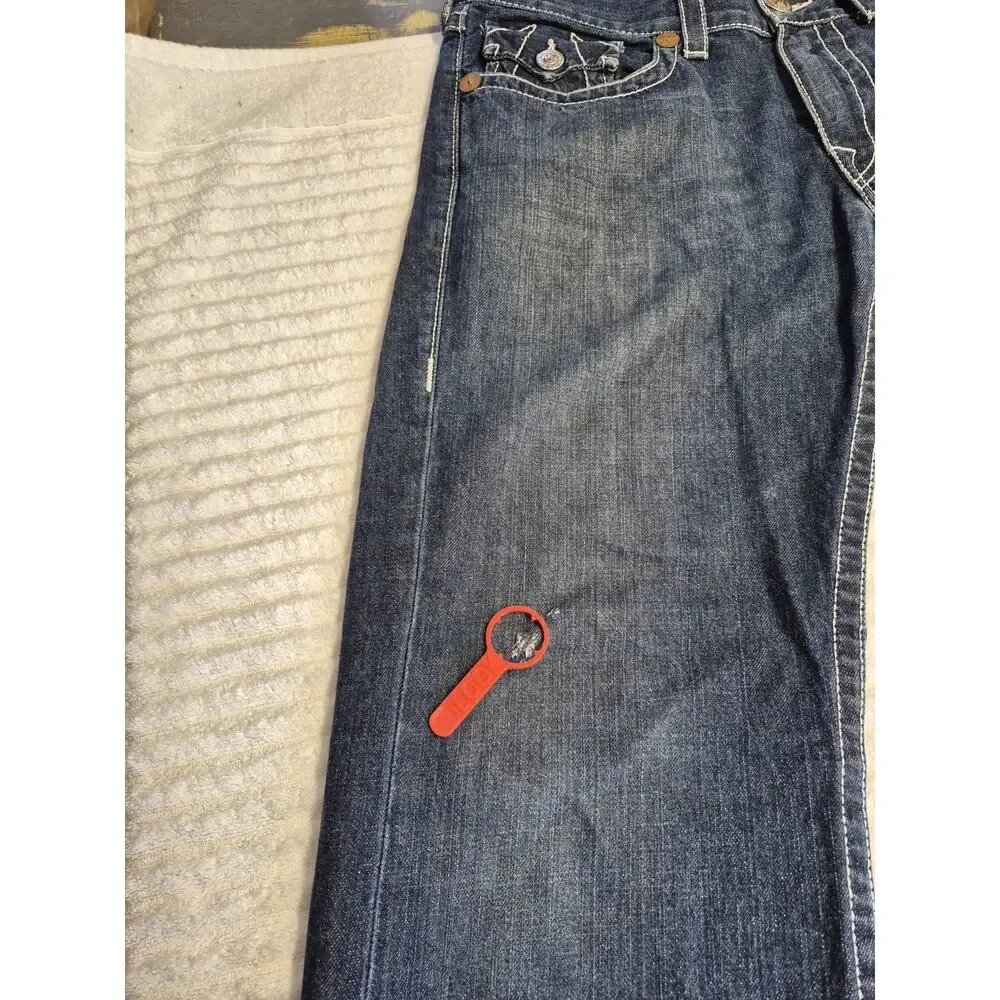 True Religion Dark Wash Billy Seat 34 Horseshoe Flap Pockets Stylish Fit 38x29